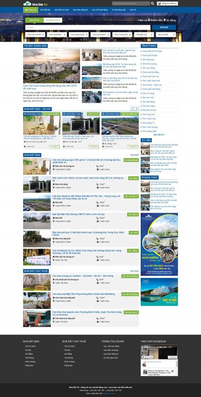 Mẫu website đăng tin bất động sản